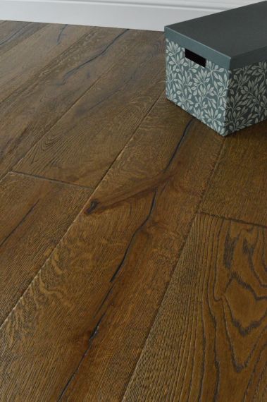 Appleton Engineered Smoked Oak Lacquered and Distressed 220mm x 15/4mm Wood Flooring