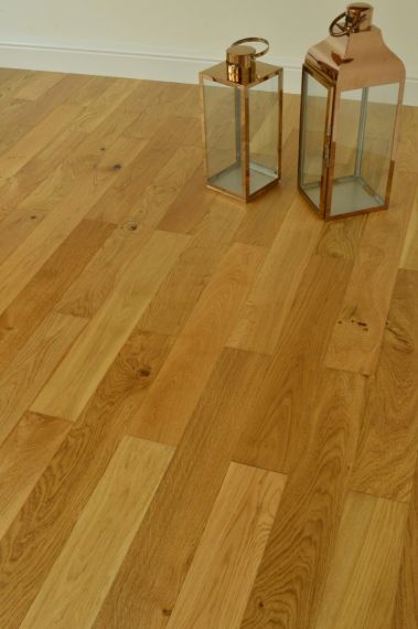 Stainforth Engineered Natural Oak Brushed and Lacquered 110mm x 14/3mm Wood Flooring