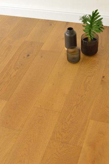 Gover Engineered Golden Oak Brushed and Lacquered Click Lok 190mm x 15/4mm Wood Flooring