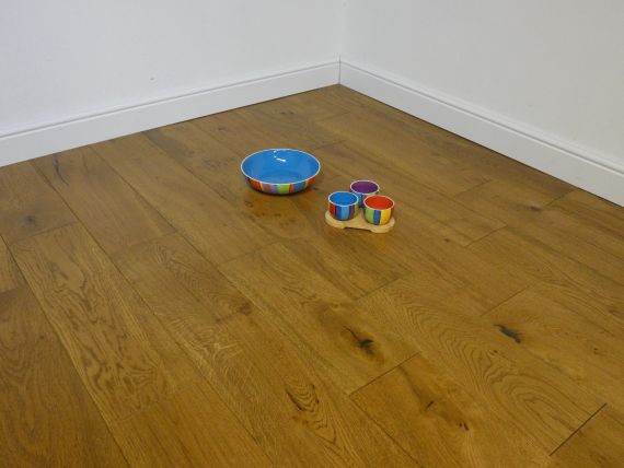 Goldmire Engineered Vintage Raisins Golden Oak Rustic Aged Brushed and Lacquered 190mm x 20/6mm Wood Flooring