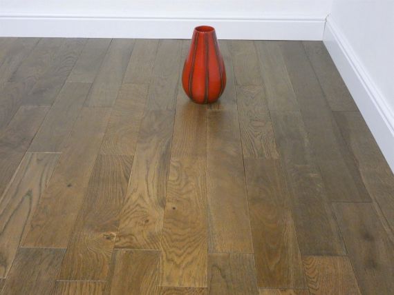Lostock Solid Smoked Oak Brushed & Lacquered 110mm x 18mm Wood Flooring