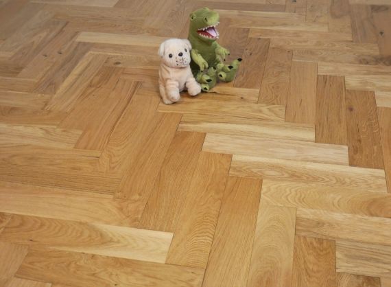 Ruan Engineered Natural Oak Brushed and Lacquered 90mm x 15/4mm Parquet Wood Flooring