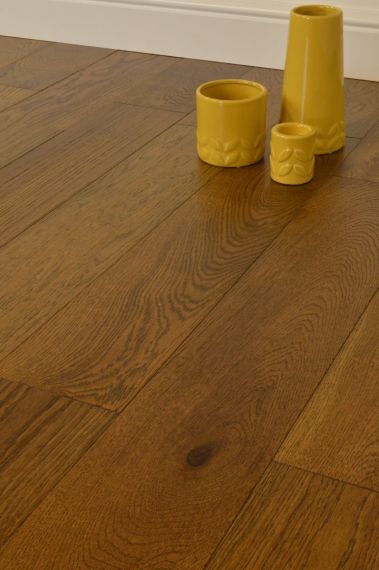 Teign Engineered Coffee Oak Brushed and Lacquered 150mm x 14/2mm Wood Flooring