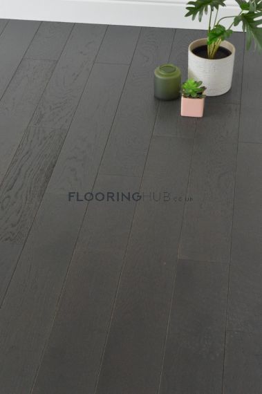 Bovey Engineered Black Oak Brushed & Lacquered 125mm x 18/5mm Wood Flooring