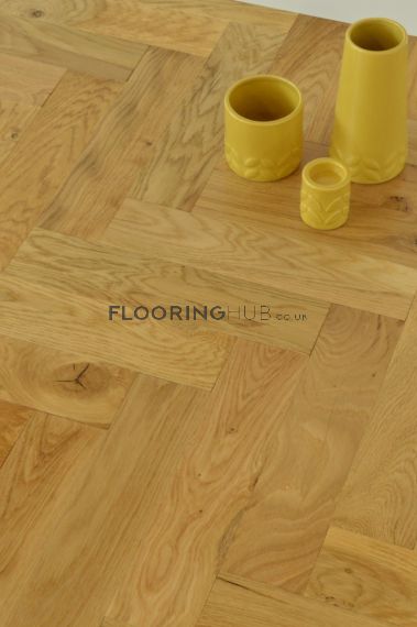 Quin Engineered Natural Oak Lacquered 90mm x 15/4mm Parquet Wood Flooring
