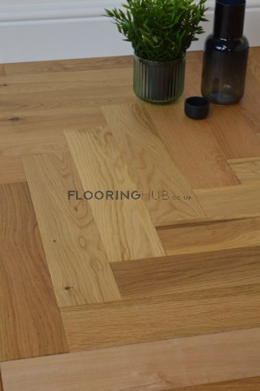 Saltfleet Engineered Natural Oak Brushed and Lacquered 90mm x 10/2mm Parquet Wood Flooring