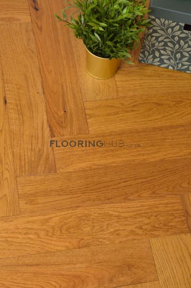 Seacourt Engineered Golden Oak Brushed and Lacquered 90mm x 10/2mm Parquet Wood Flooring