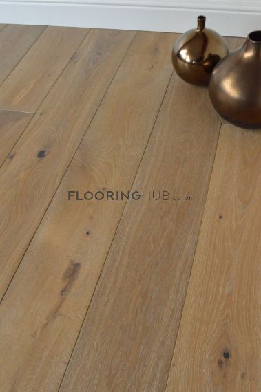 Glaven Engineered Smoked Oak Brushed and White Oiled 190mm x 20/6mm Wood Flooring