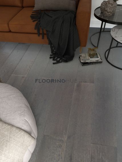 Hogsmill Engineered Black Oak Brushed and Lacquered 190mm x 14/2mm Wood Flooring