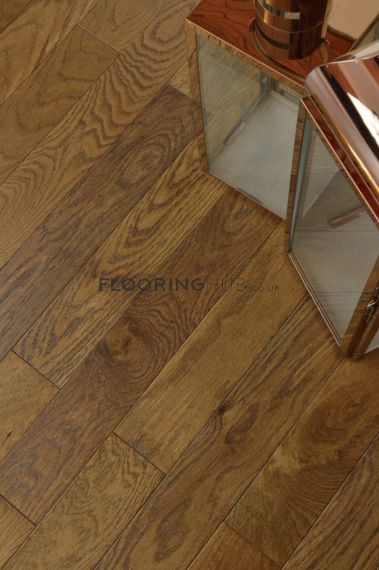 Lydden Solid Coffee Oak Brushed & Lacquered 90mm x 18mm Wood Flooring
