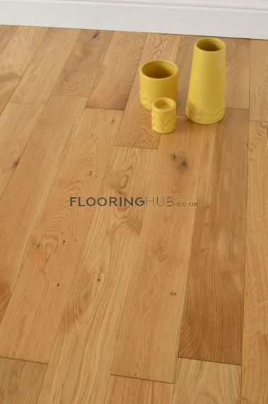 Ock Solid Natural Oak Brushed & Lacquered 110mm x 18mm Wood Flooring