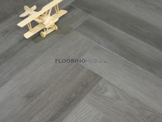 Wenning Luxury Vinyl Dark Grey 126mm x 5/0.3mm Herringbone LVT Flooring