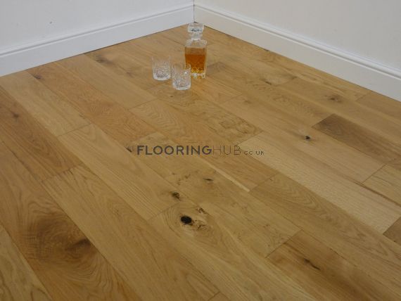 Billinghay Engineered Natural Oak Brushed and Lacquered 150mm x 18/5mm Wood Flooring