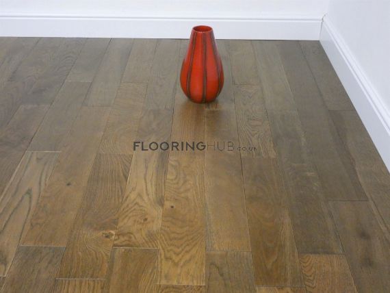 Lostock Solid Smoked Oak Brushed & Lacquered 110mm x 18mm Wood Flooring