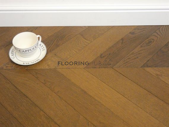 Rothay Engineered Coffee Oak Brushed and Oiled 90mm x 15/4mm Chevron Wood Flooring
