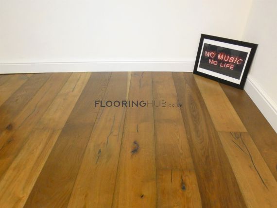 Collybrooke Engineered Smoked Oak Distressed and Oiled 190mm x 15/4mm Wood Flooring