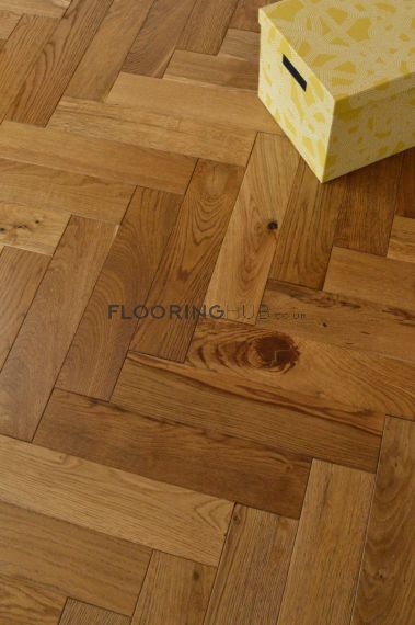 Prenton Engineered Smoked Oak Brushed & Lacquered 90mm x 20/6mm Parquet Wood Flooring