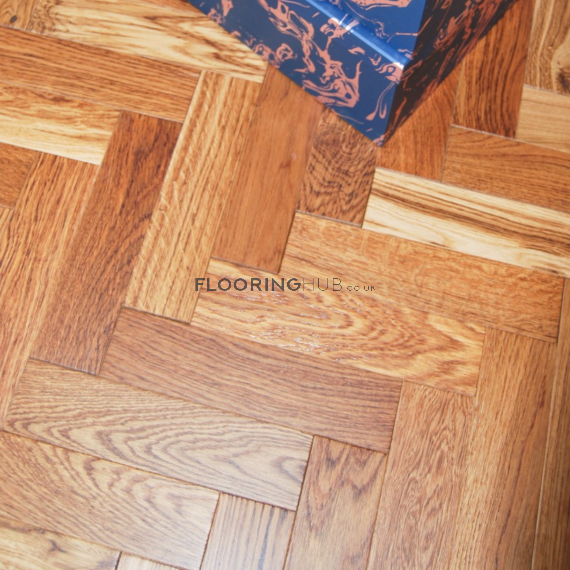 Sherford Solid Smoked Oak Brushed and Matt Lacquered 70mm x 18mm Parquet Wood Flooring